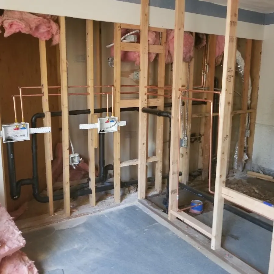 Copper pipe rough-in and plumbing installation in Grass Valley